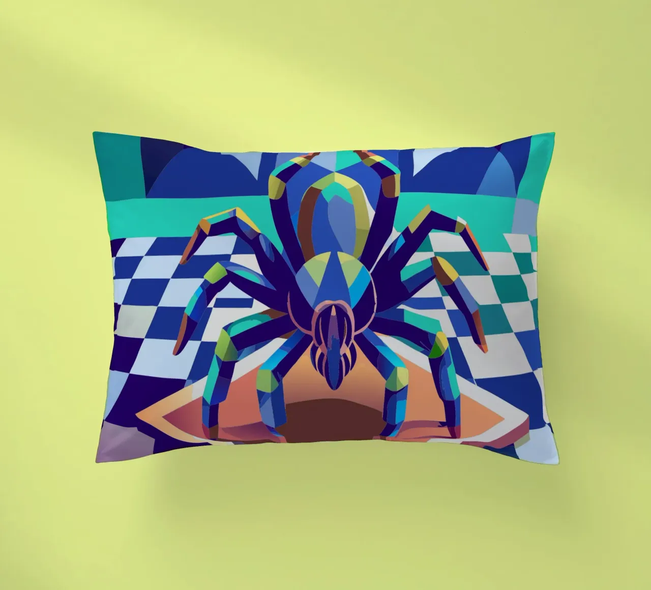 tarantula spider vector art drawing decorative cushion by alghonee