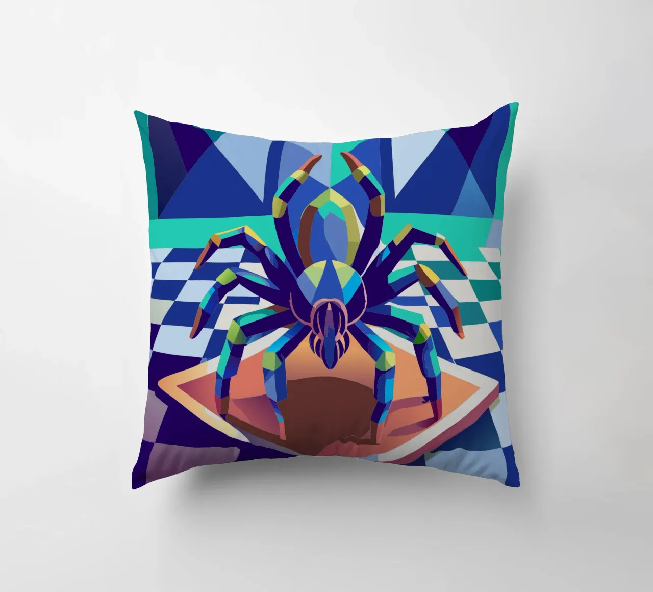 tarantula spider vector art drawing decorative cushion by alghonee