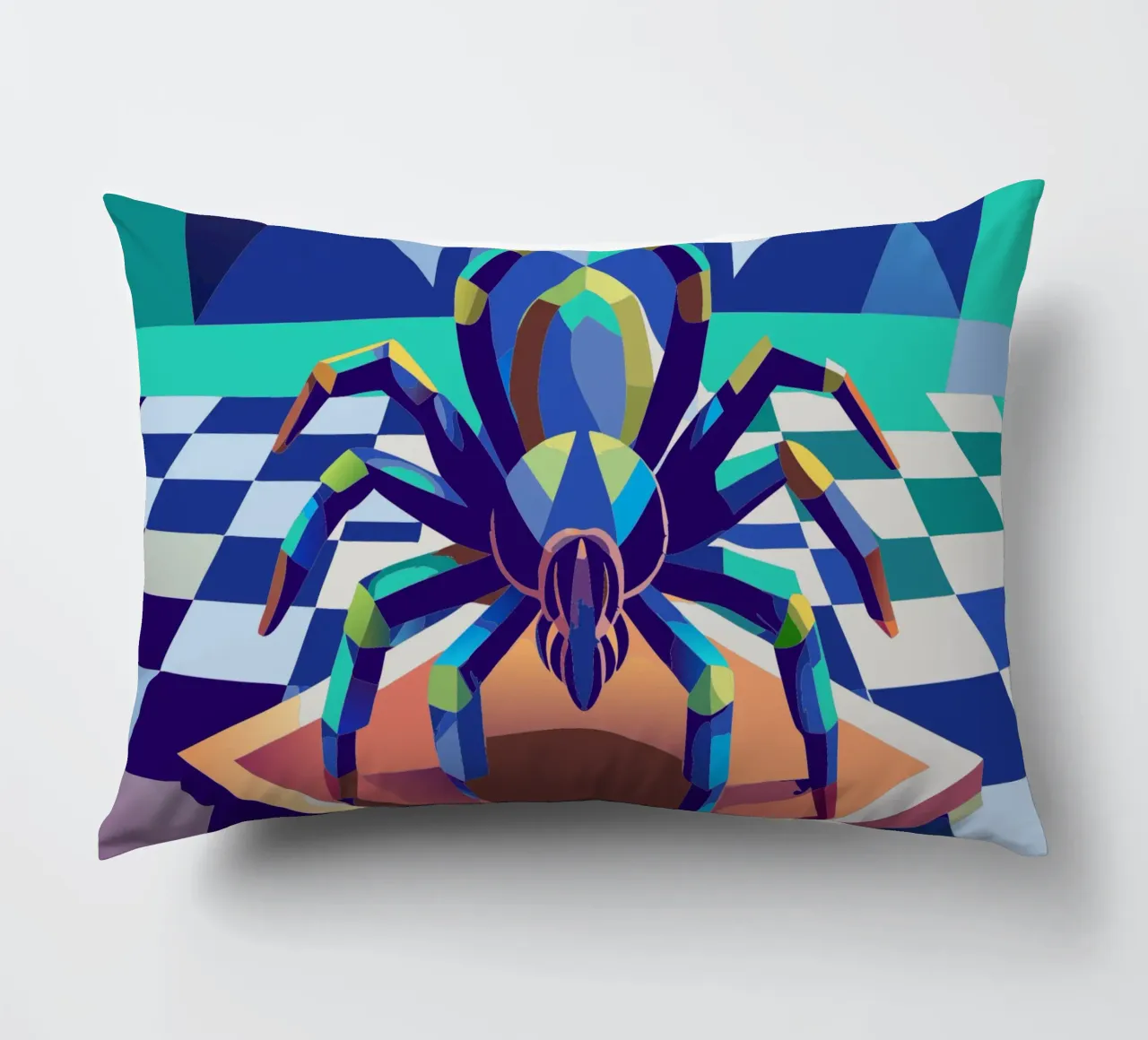 tarantula spider vector art drawing decorative cushion by alghonee