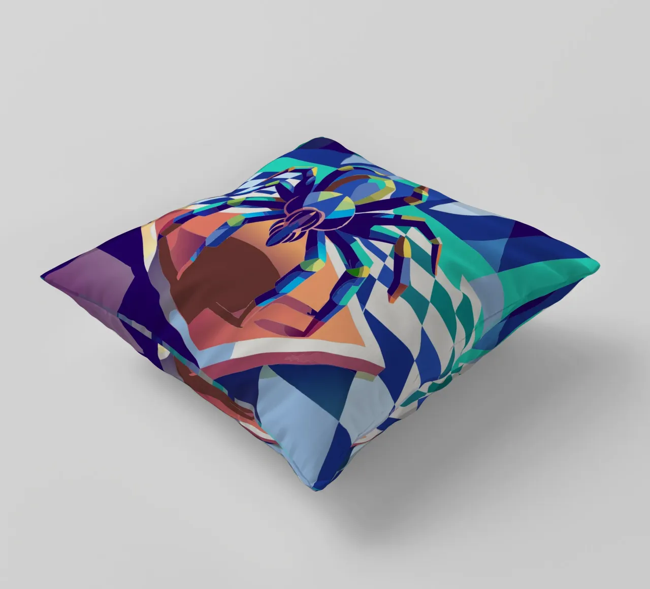 tarantula spider vector art drawing decorative cushion by alghonee
