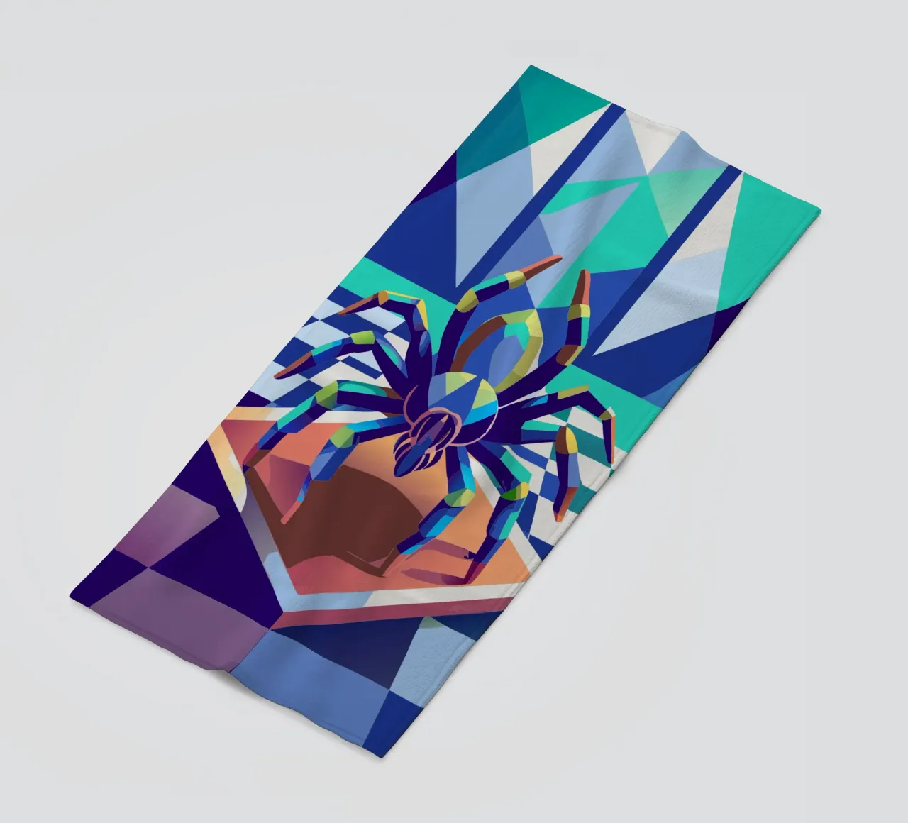 tarantula spider vector art drawing beach towel by alghonee