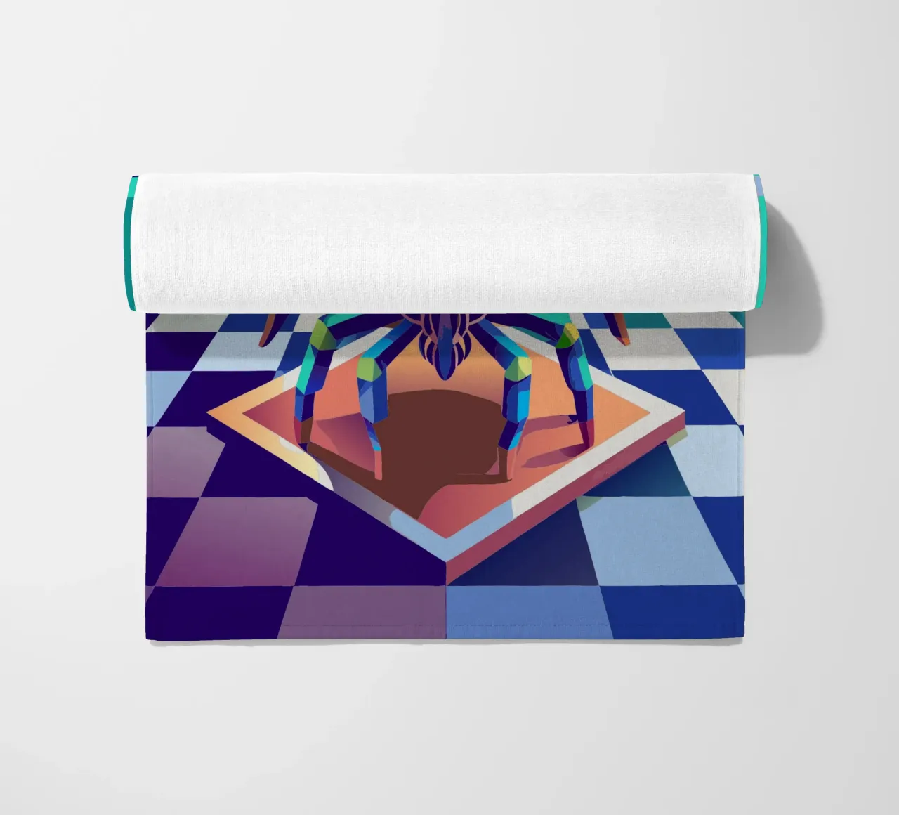 tarantula spider vector art drawing beach towel by alghonee