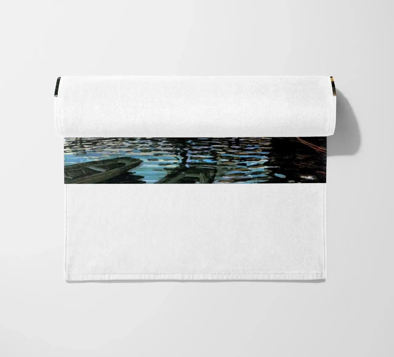 a popular riverside resort on the seine river beach towel by SMG Store