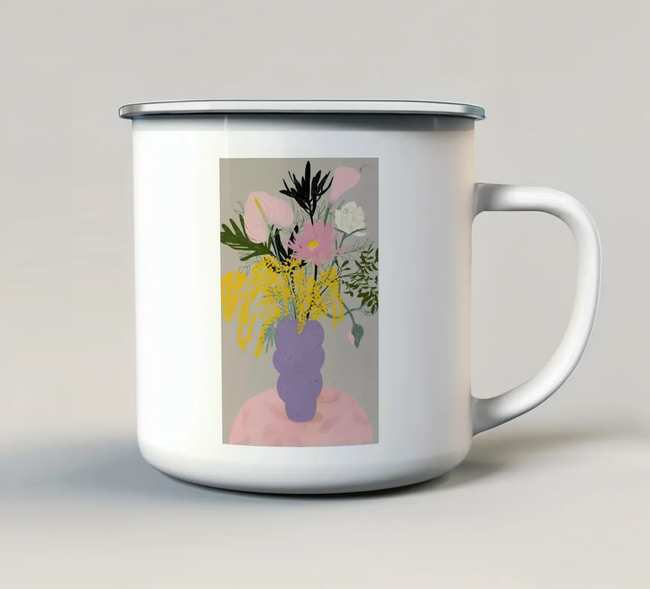 Flower Bouquet tazza in smalto da Frauke Schyroki