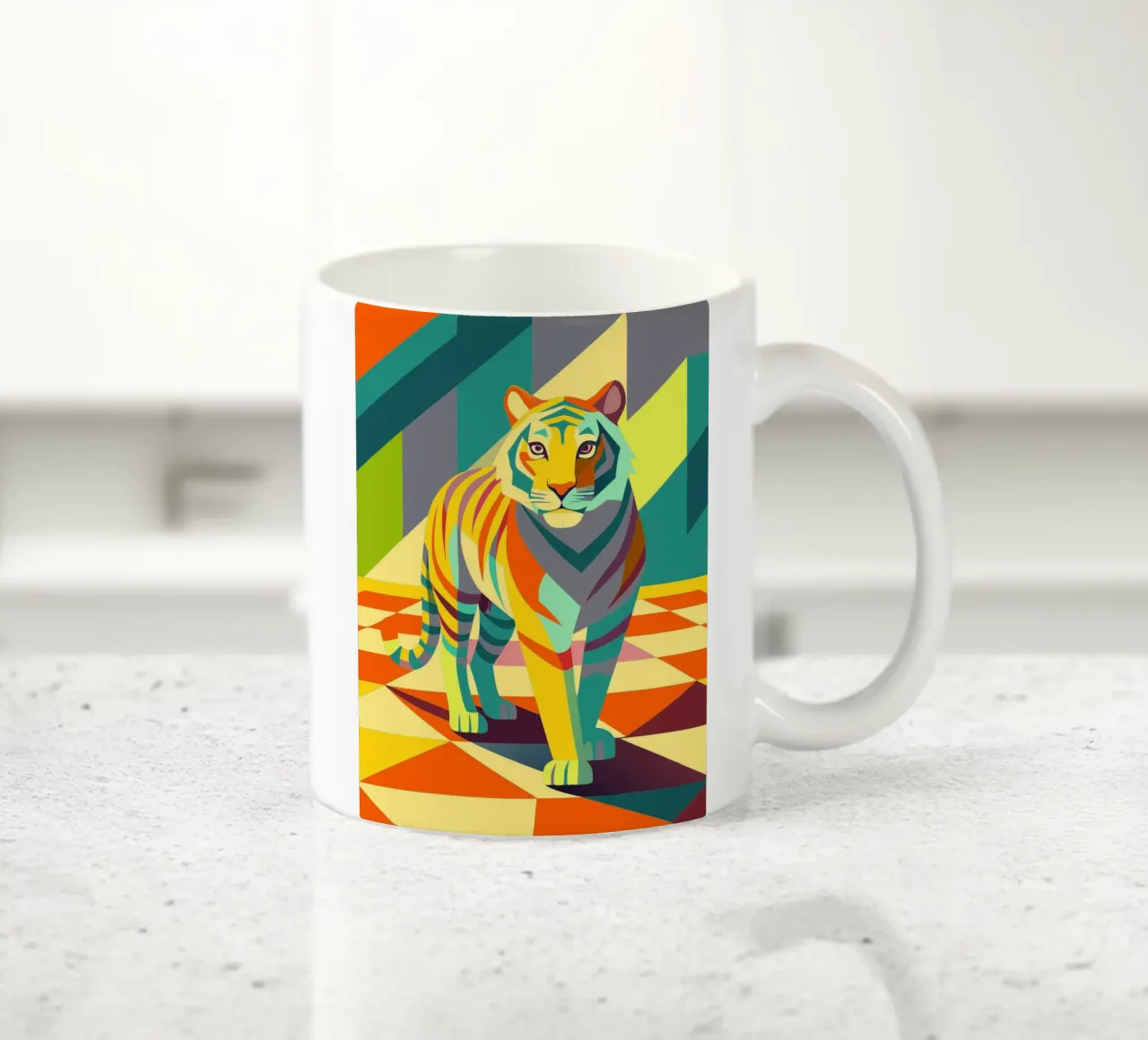 tijger vector kunst tekening keramische mok van alghonee