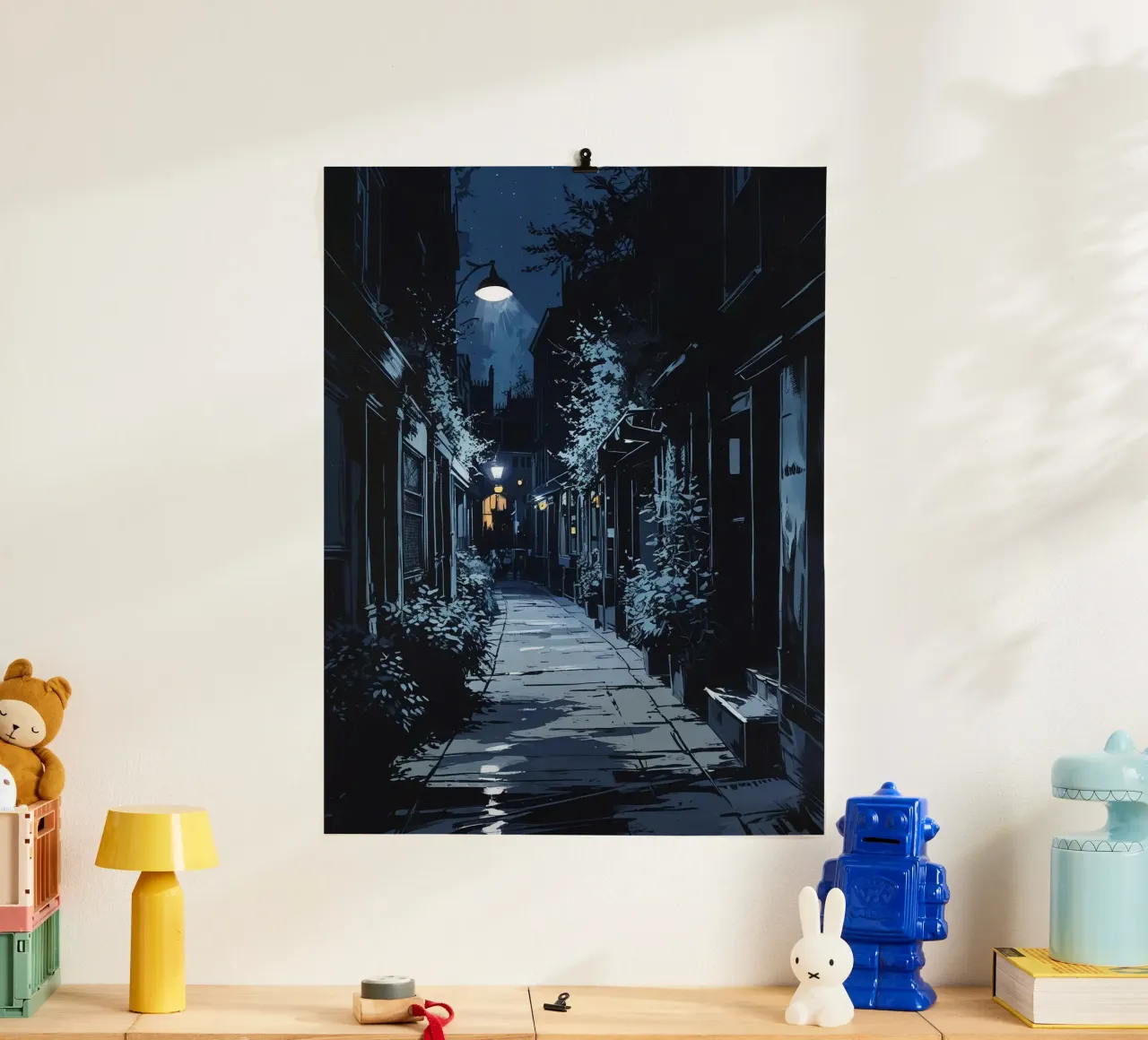 darkness street lamplight poster by cofa home