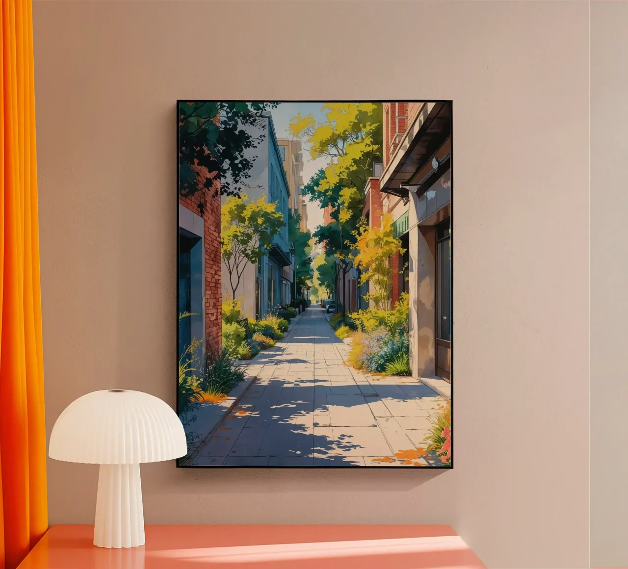 alleyway street sunlit acrylic glass by cofa home