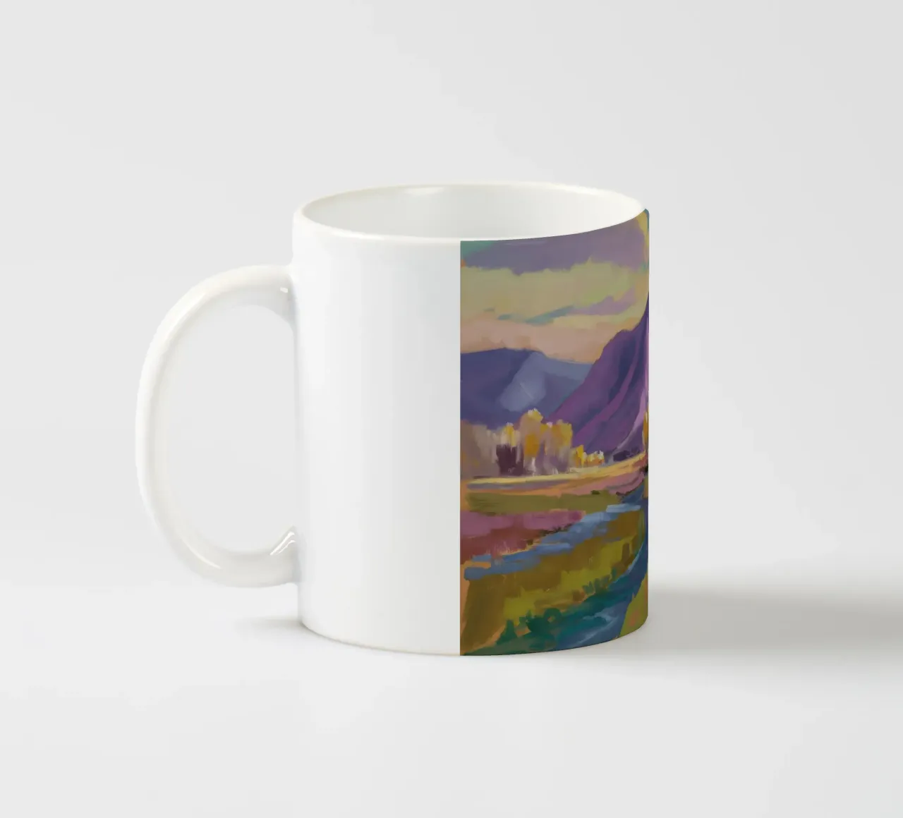 Autumn River Hues ceramic mug by Celestial Harmony