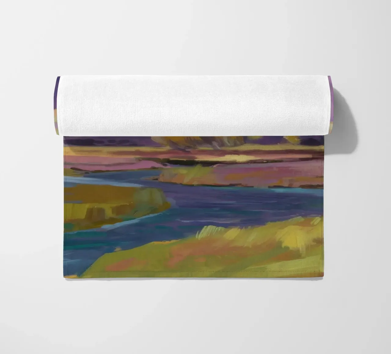 Autumn River Hues beach towel by Celestial Harmony