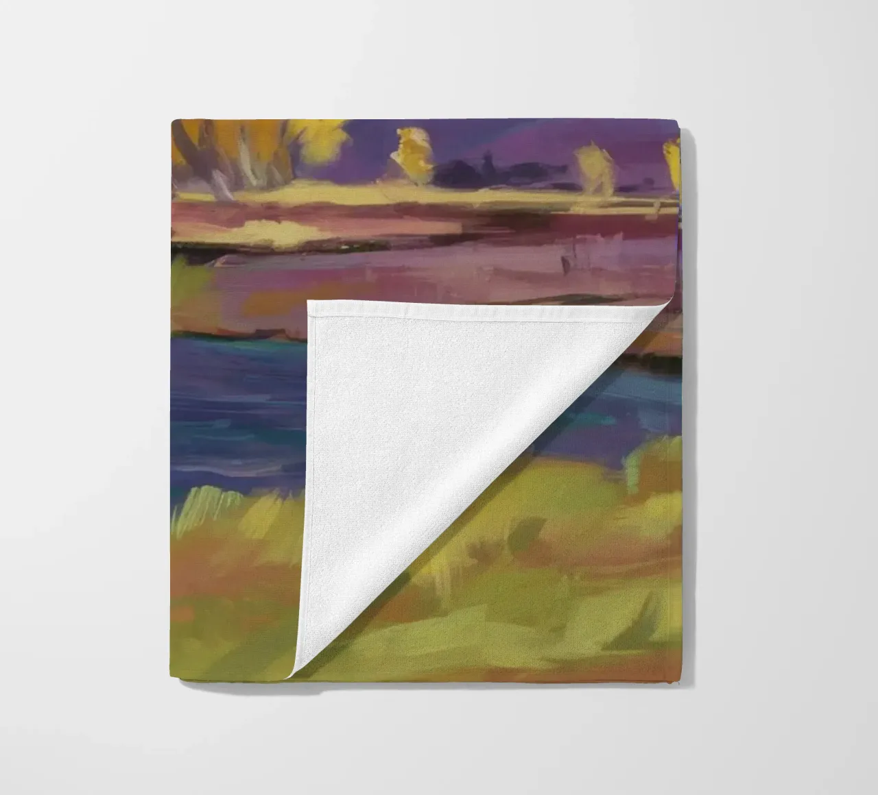 Autumn River Hues beach towel by Celestial Harmony