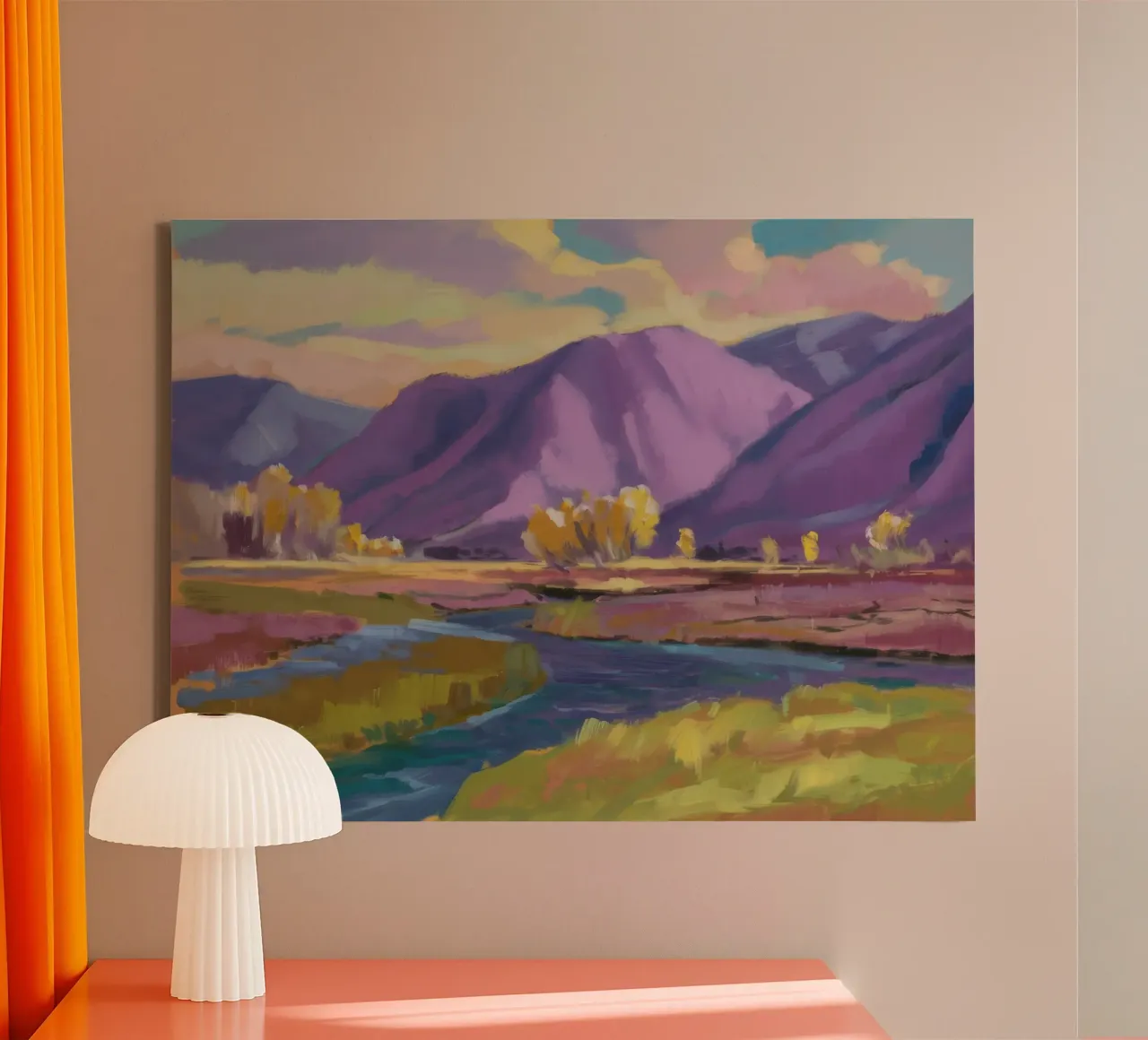 Autumn River Hues canvas by Celestial Harmony