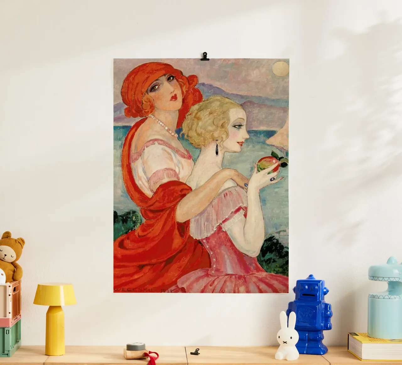 Gerda Wegener - Sur La Route D’anacapri poster con telaio in legno da Vintage by JUNIQE