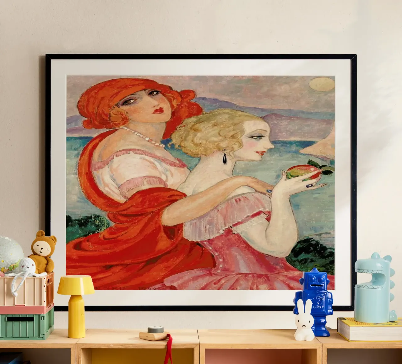 Gerda Wegener - Sur La Route D’anacapri poster con telaio in legno da Vintage by JUNIQE
