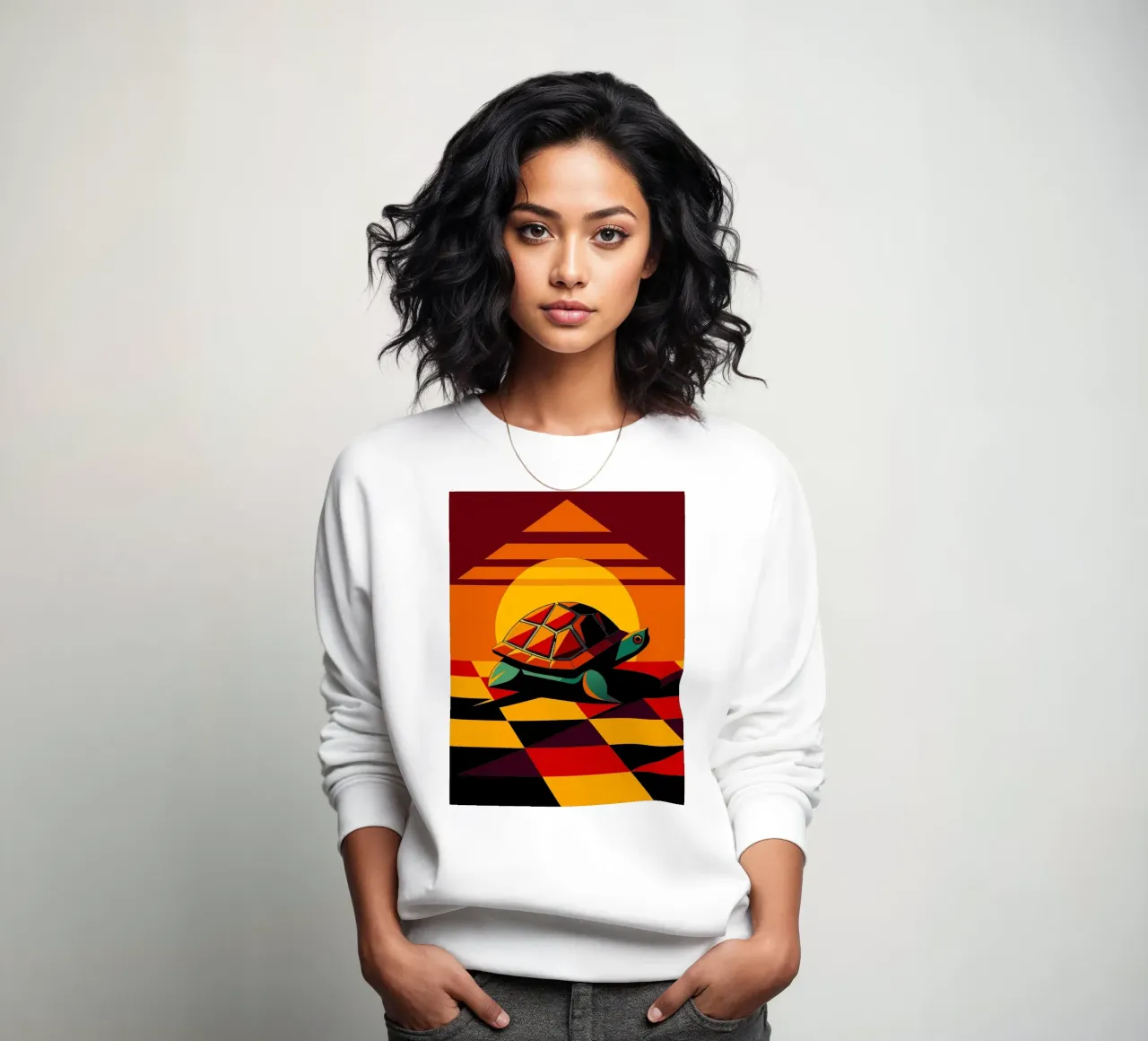 tortuga dibujo vectorial sudadera de alghonee