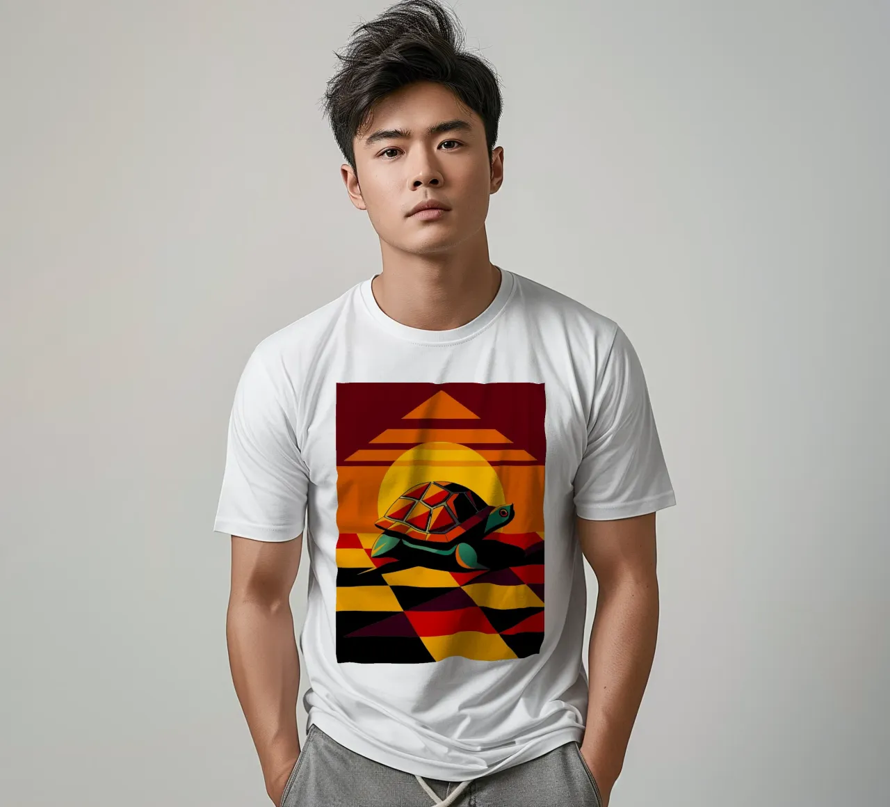 turtle vector art drawing t-shirt by alghonee