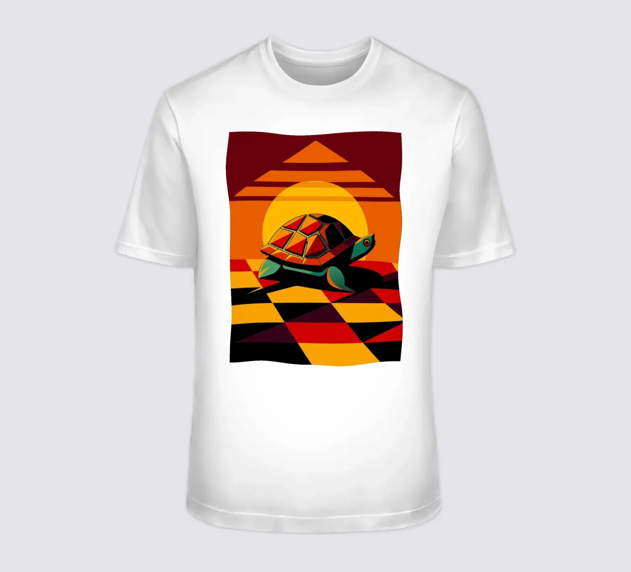 turtle vector art drawing t-shirt by alghonee