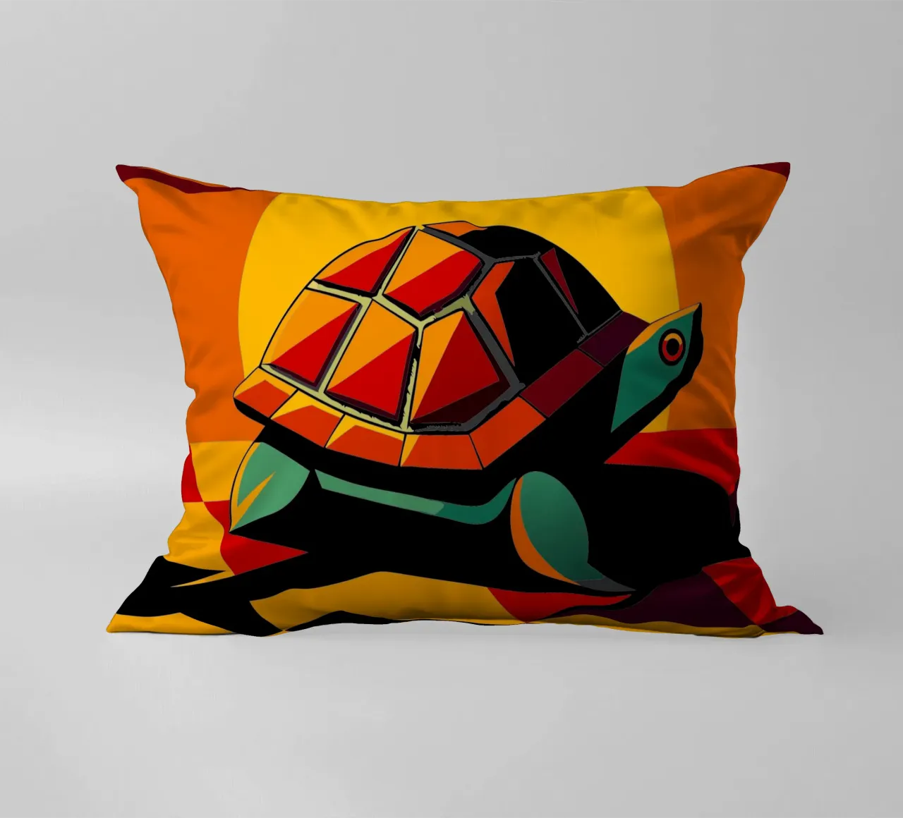 turtle vector art drawing decorative cushion by alghonee