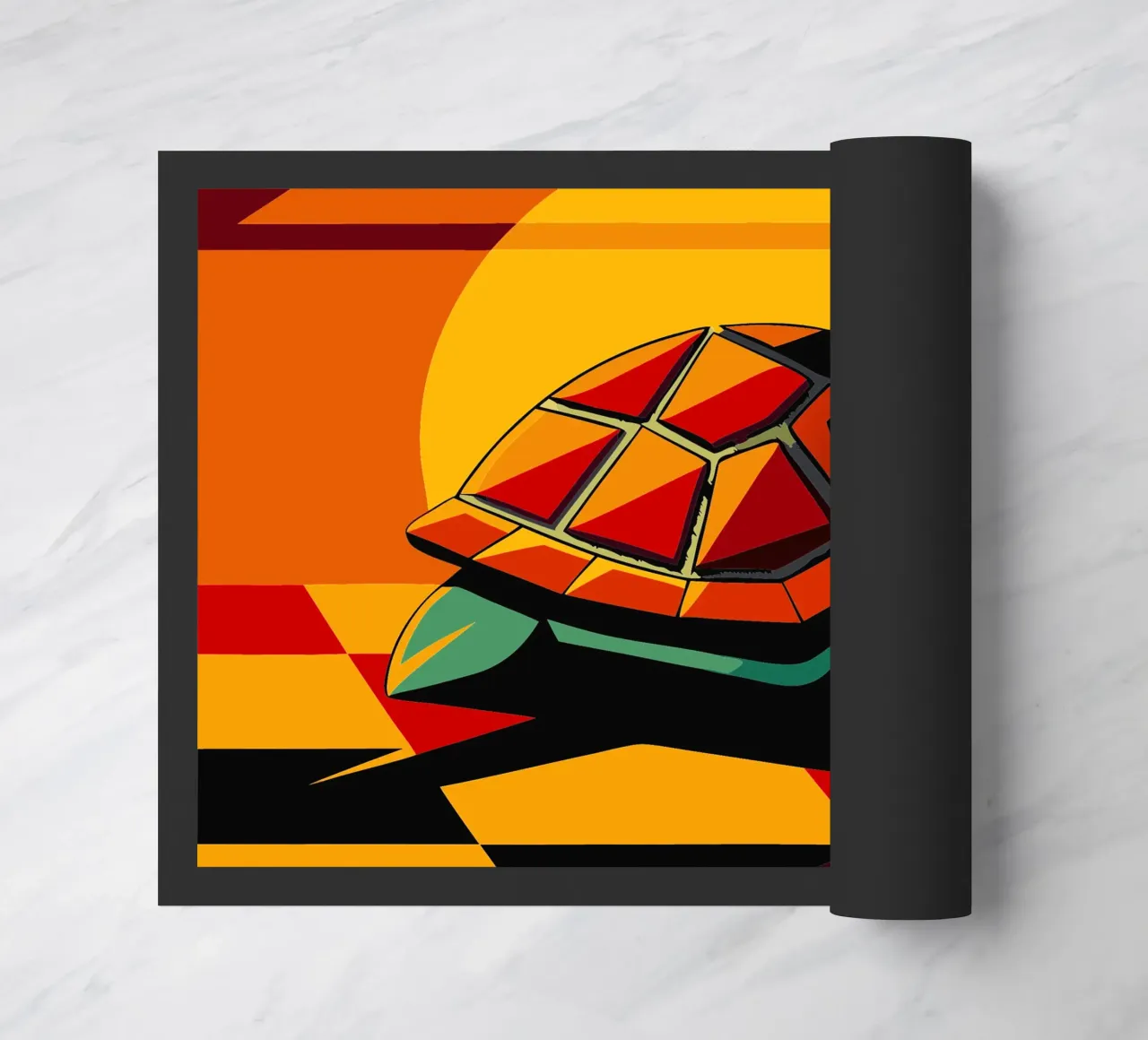 turtle vector art drawing doormat by alghonee