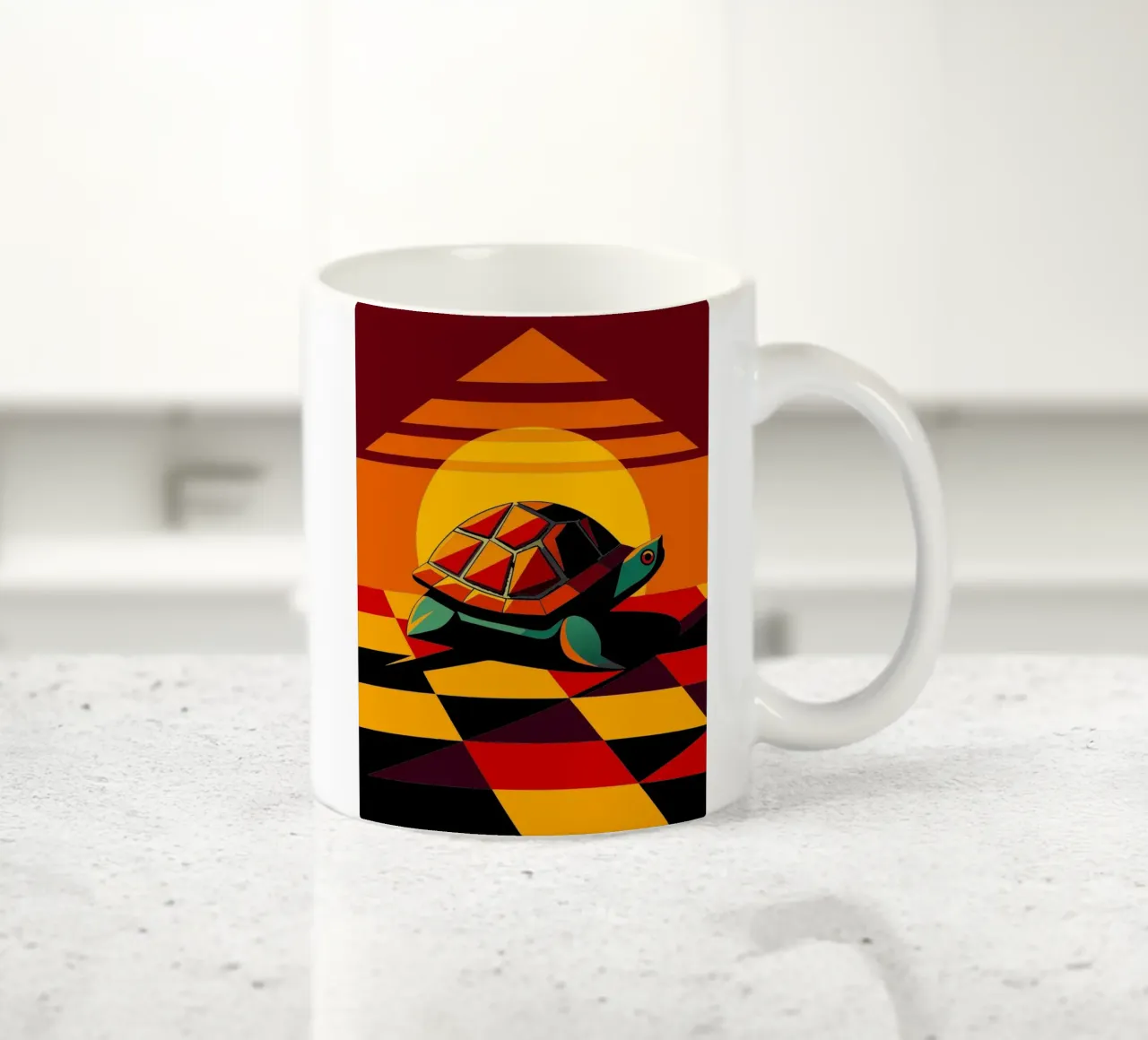 vector kunst tekening schildpad keramische mok van alghonee