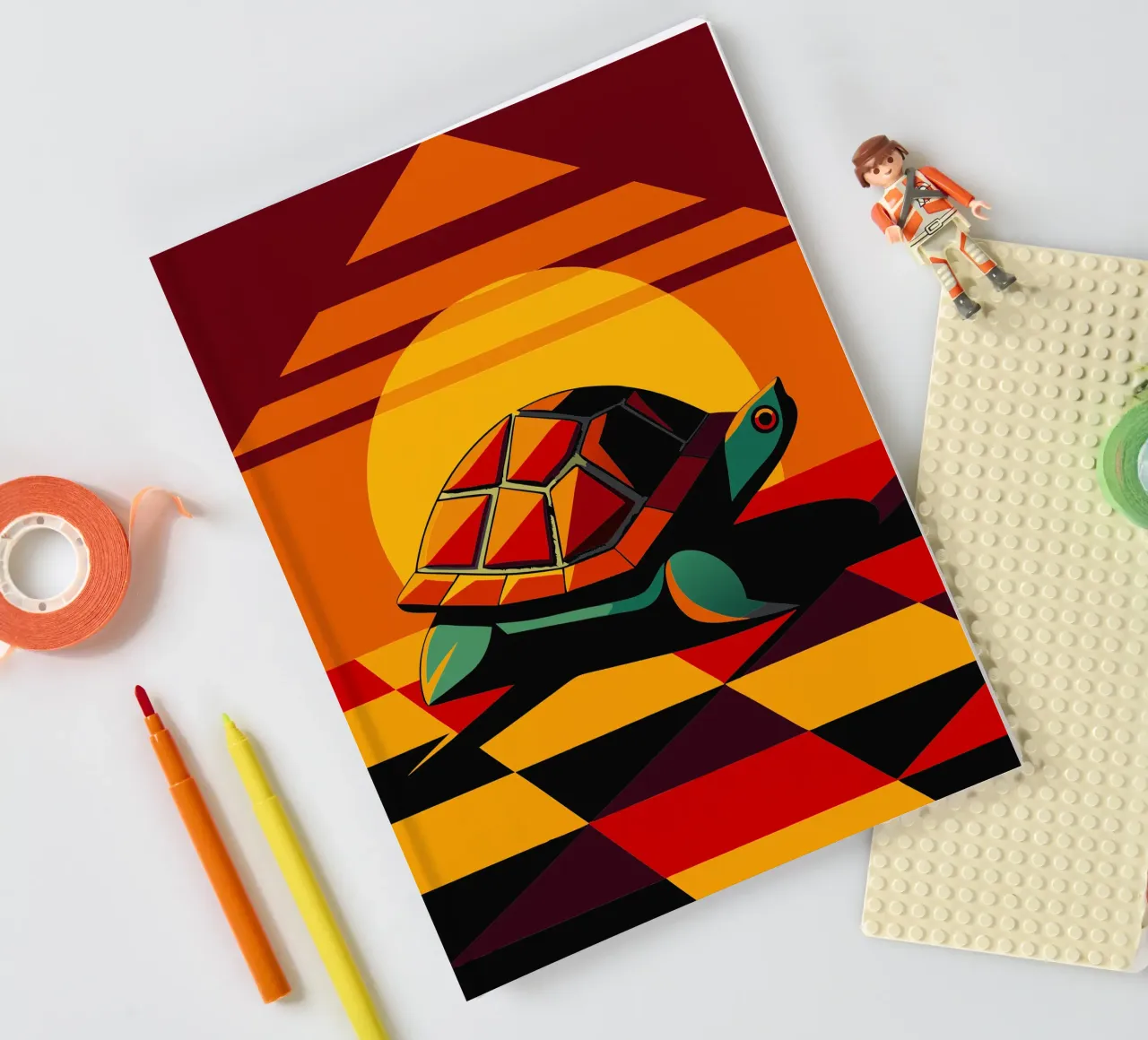 turtle vector art drawing notebook by alghonee