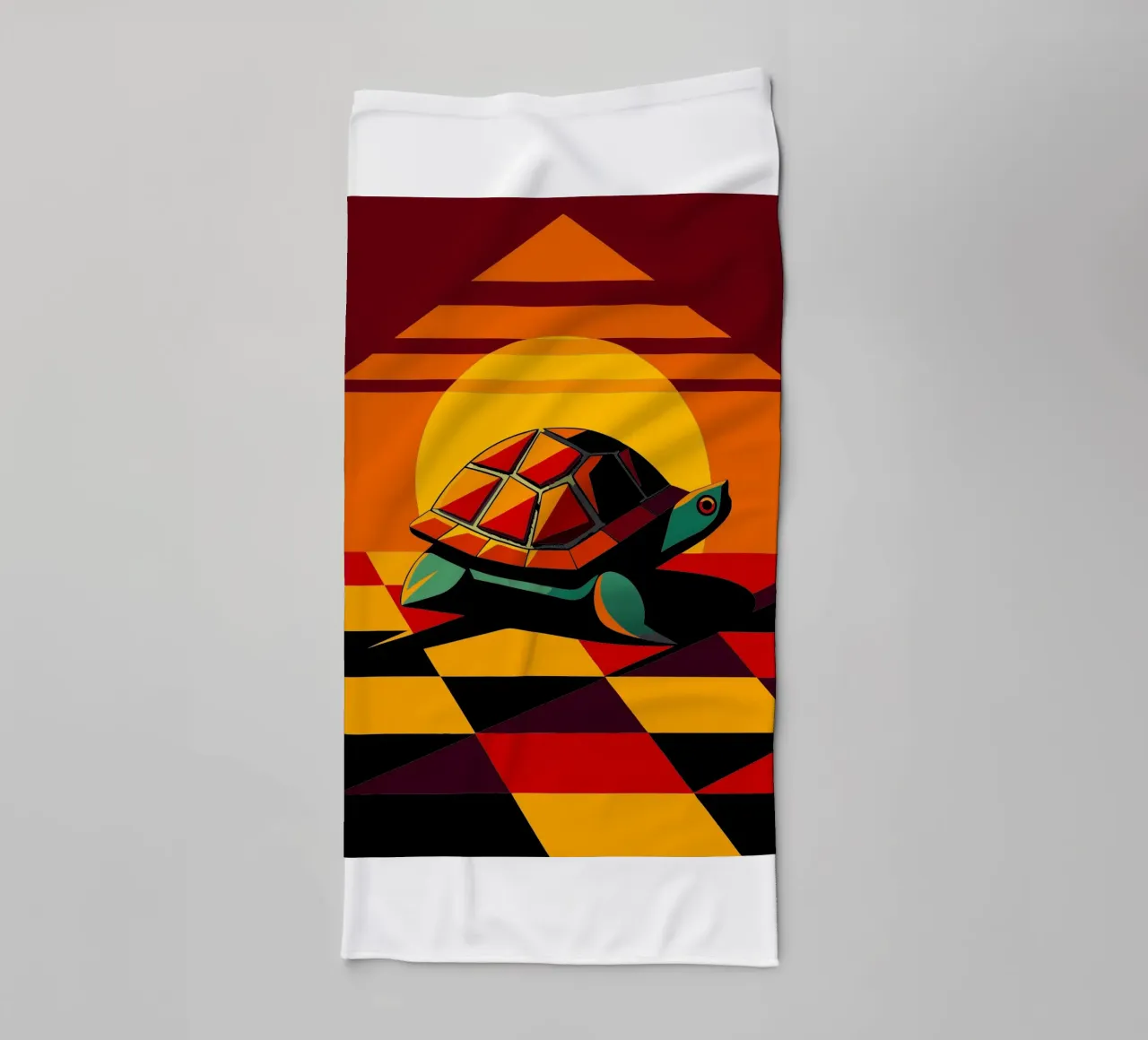 turtle vector art drawing towel by alghonee