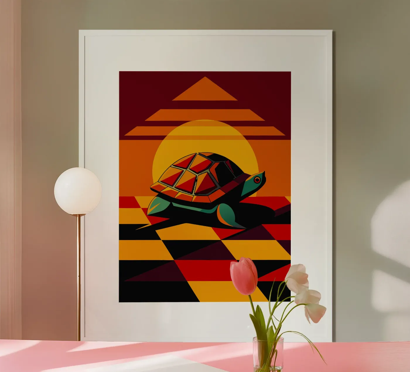 turtle vector art drawing poster by alghonee