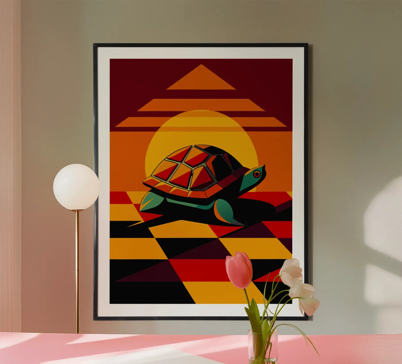 turtle vector art drawing poster by alghonee