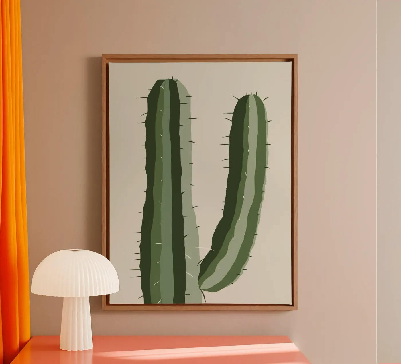 Cactus alone canvas by Little Dean