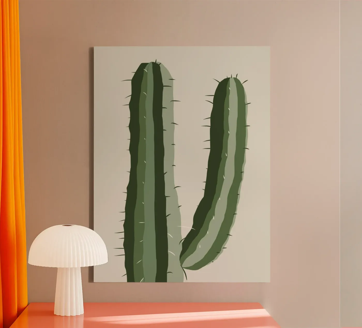 Cactus alone canvas by Little Dean