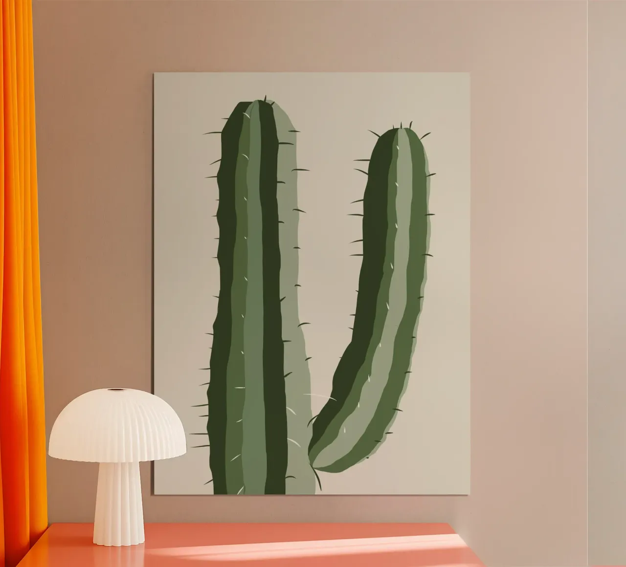 Cactus da solo poster con telaio in legno da Little Dean