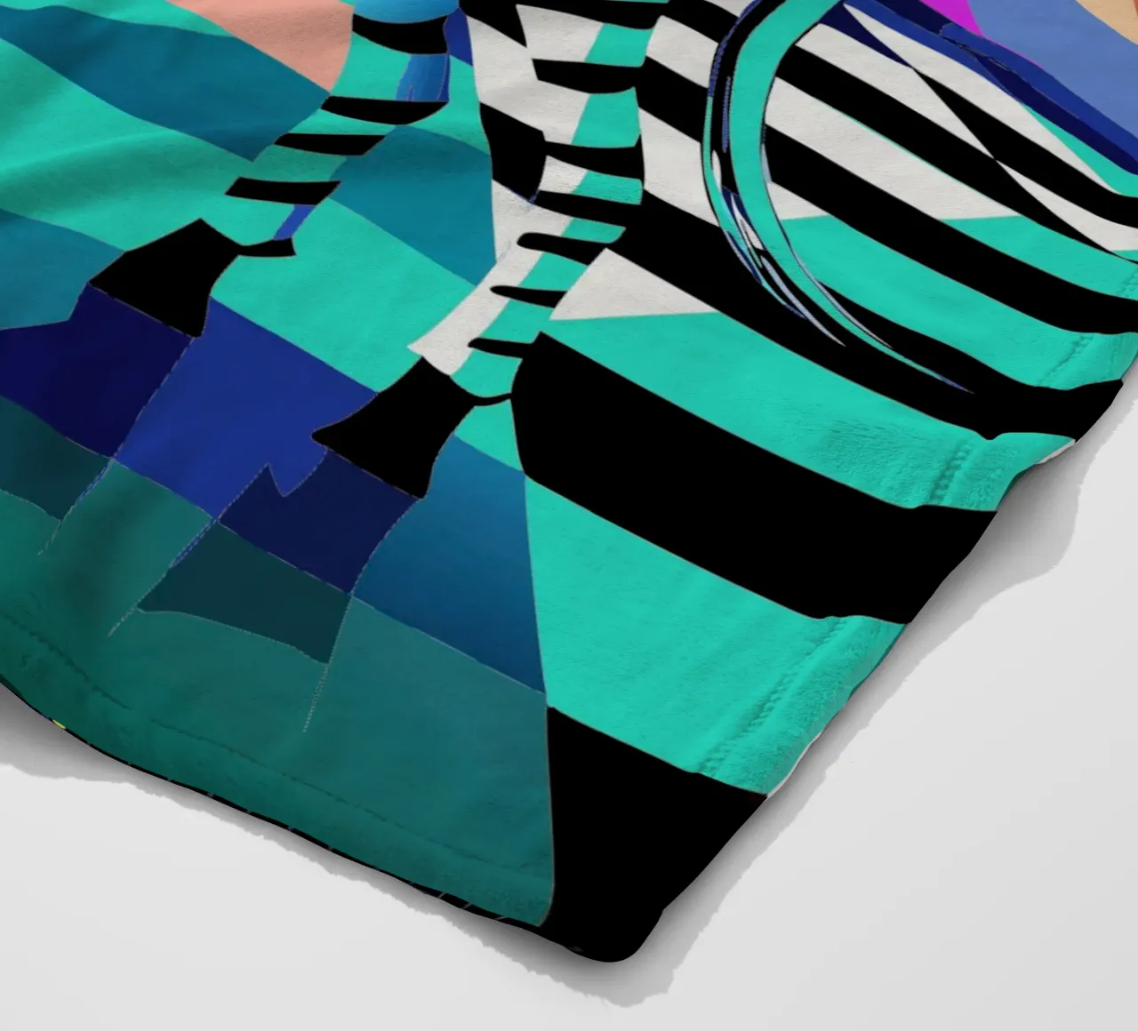 zebra vector art drawing fleece blanket by alghonee