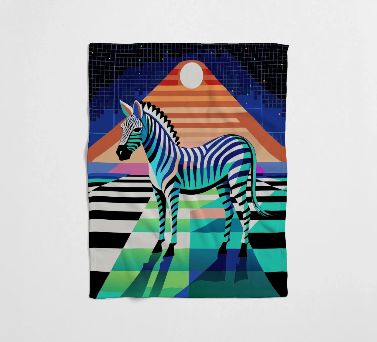 zebra vector art drawing fleece blanket by alghonee