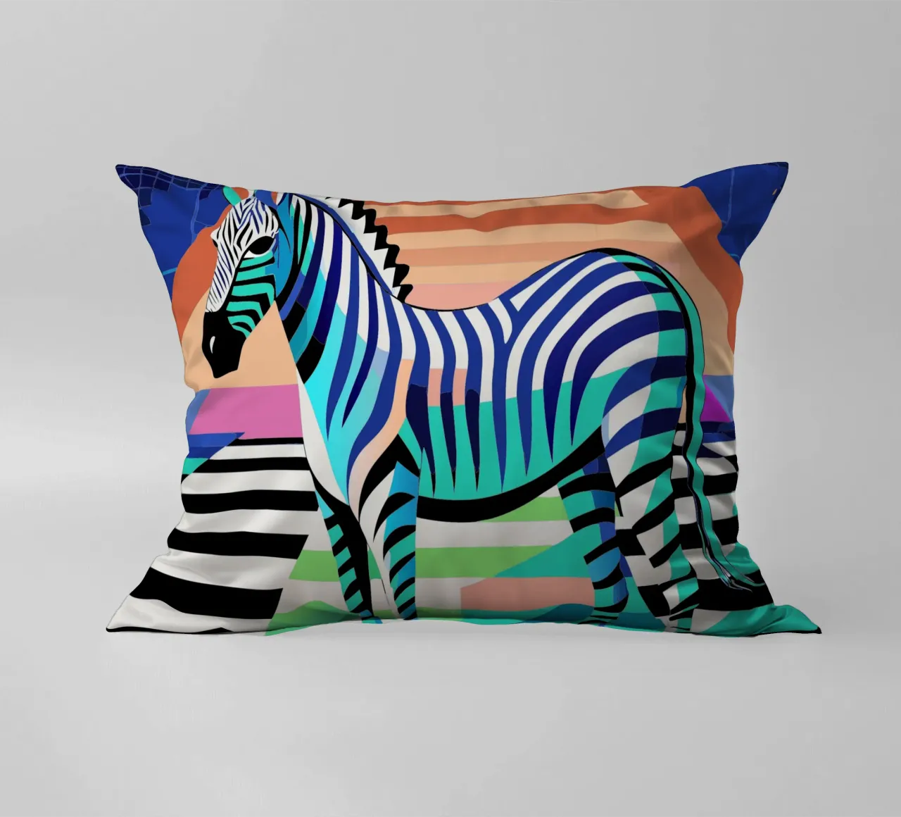 zebra vector art drawing decorative cushion by alghonee