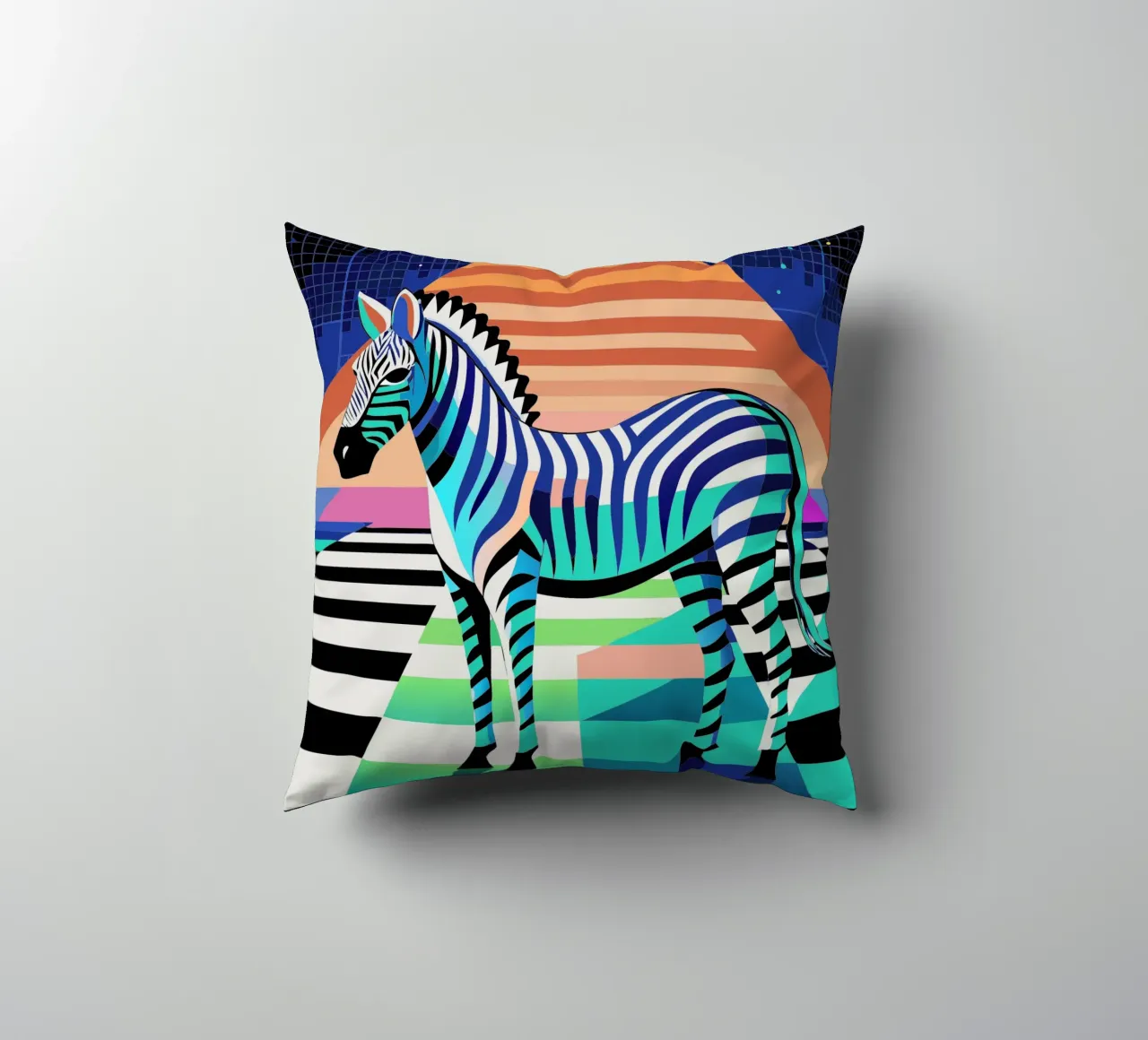 zebra vector art drawing decorative cushion by alghonee