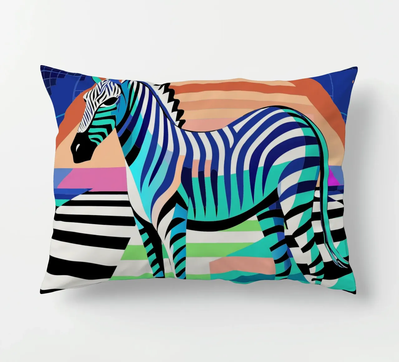 zebra vector art drawing decorative cushion by alghonee