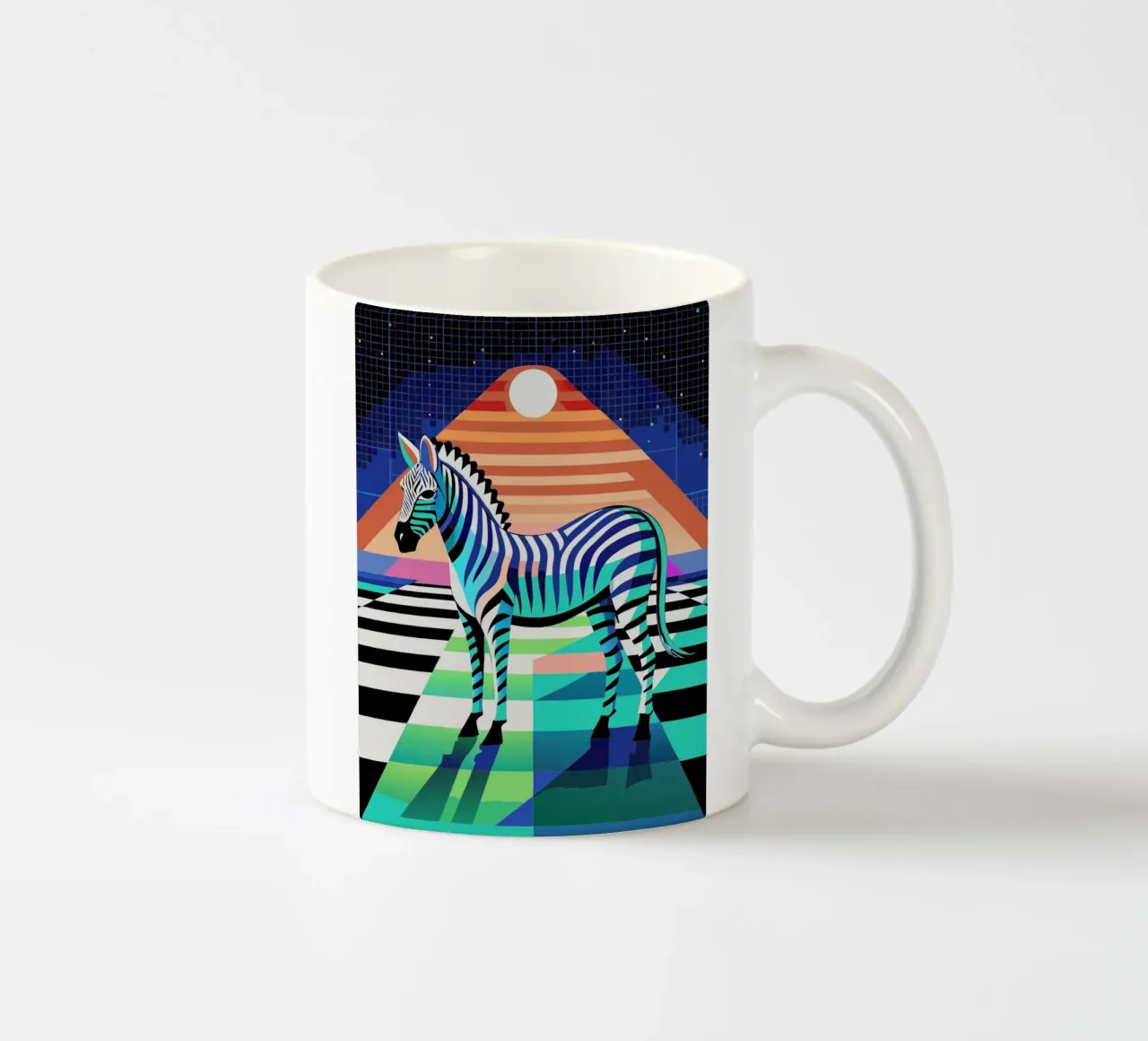 zebra vector kunst tekening keramische mok van alghonee