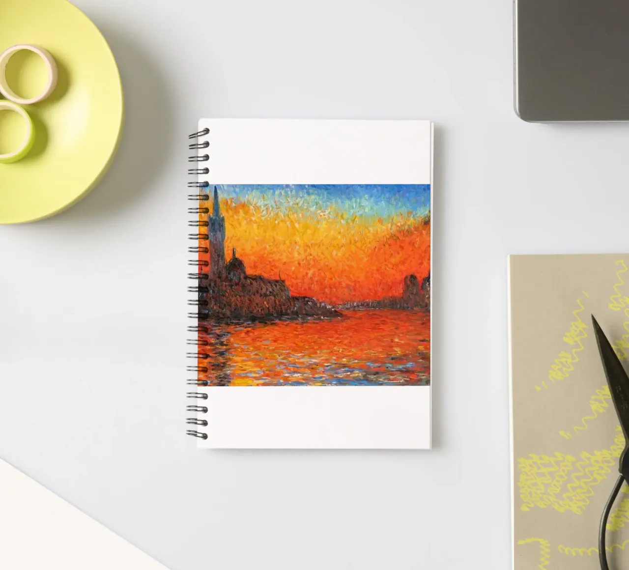 vue de l'île du monastère carnet à spirale de SMG Store
