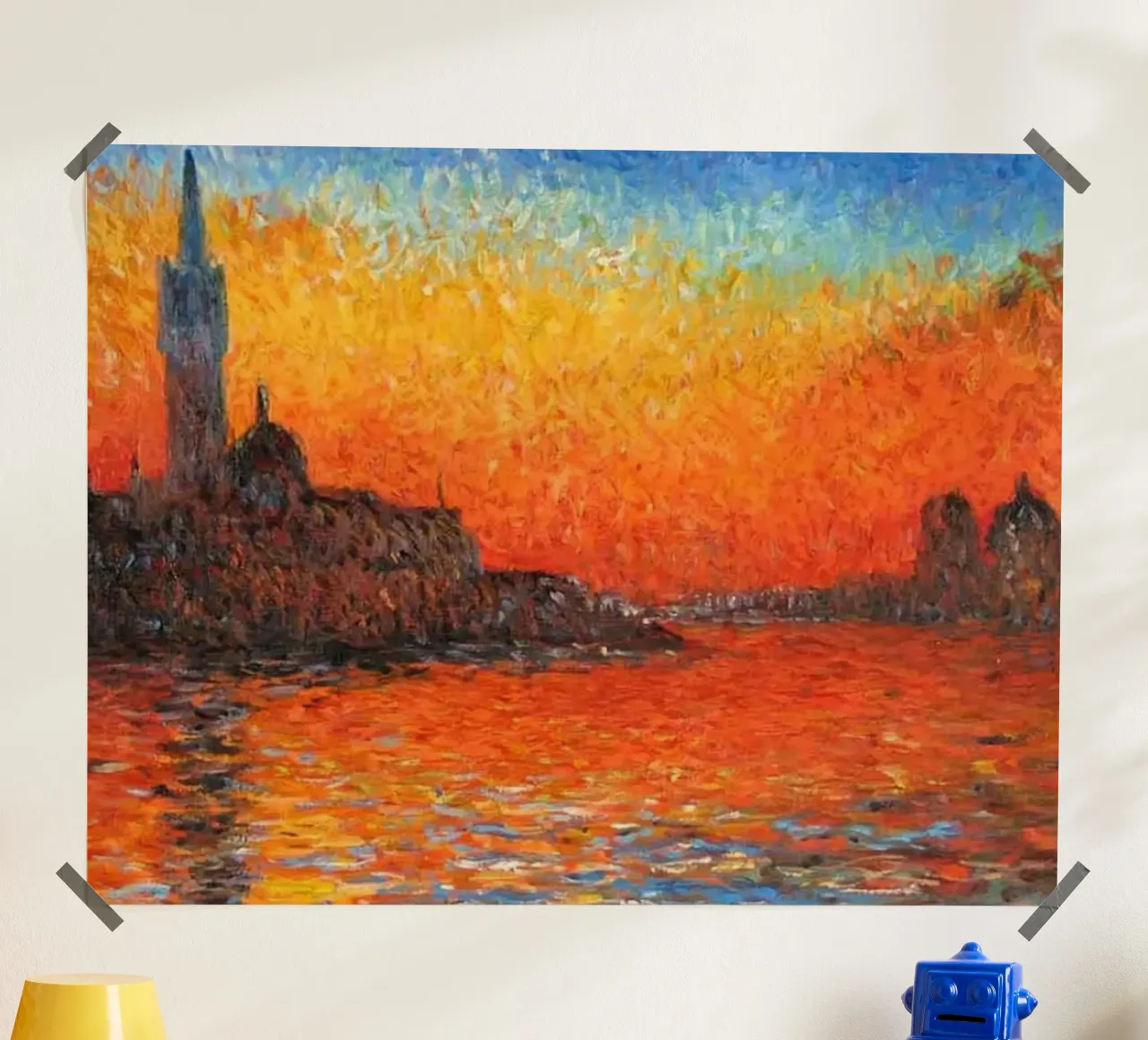 vista sull'isola del monastero poster con telaio in legno da SMG Store