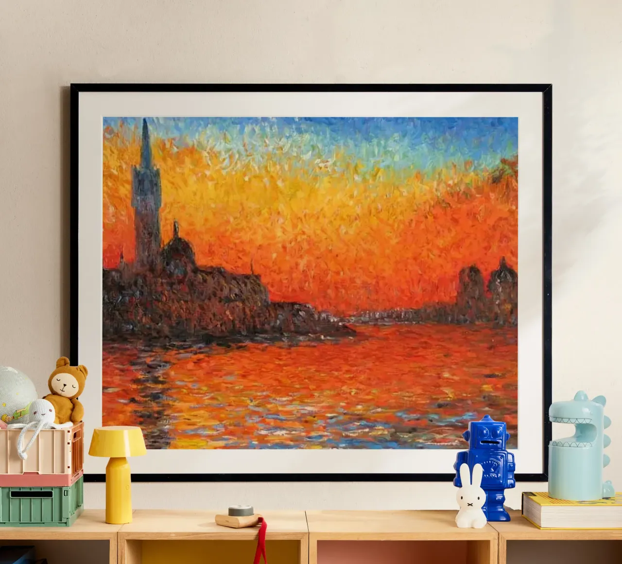 vista sull'isola del monastero poster con telaio in legno da SMG Store