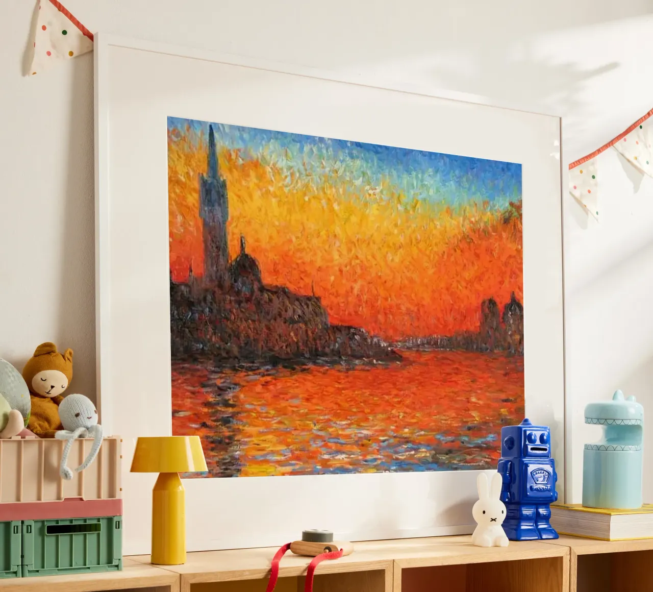 vista sull'isola del monastero poster con telaio in legno da SMG Store