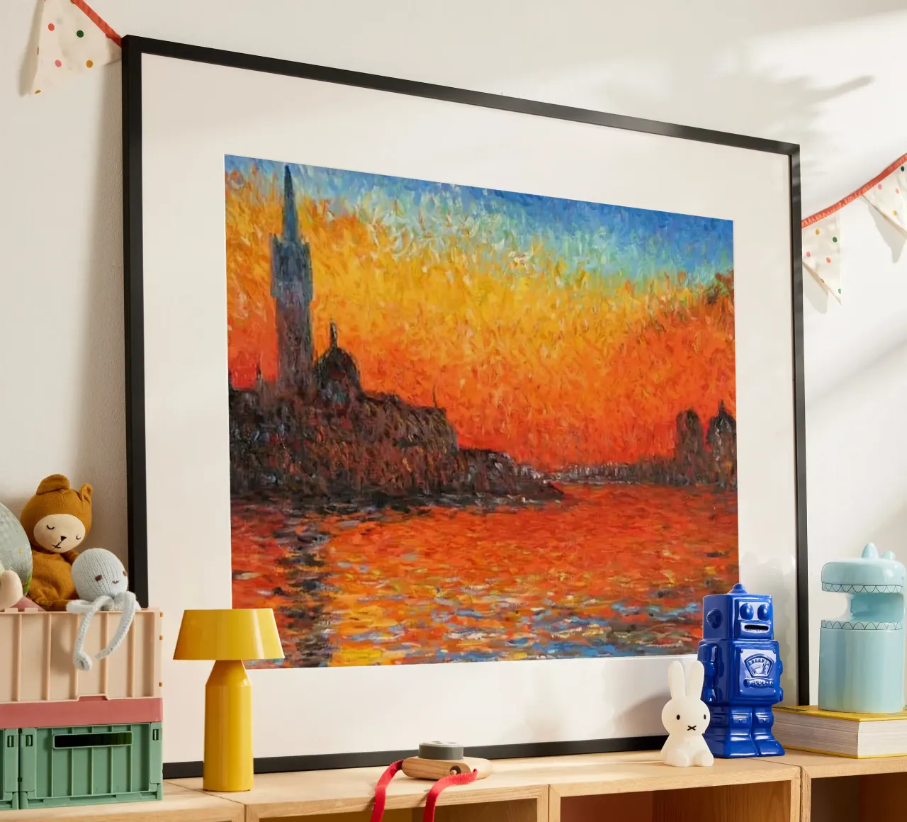 vista sull'isola del monastero poster con telaio in legno da SMG Store