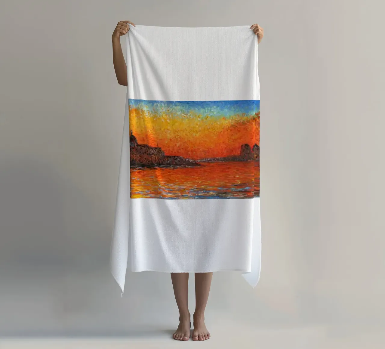 vue de l'île du monastère serviette de plage de SMG Store