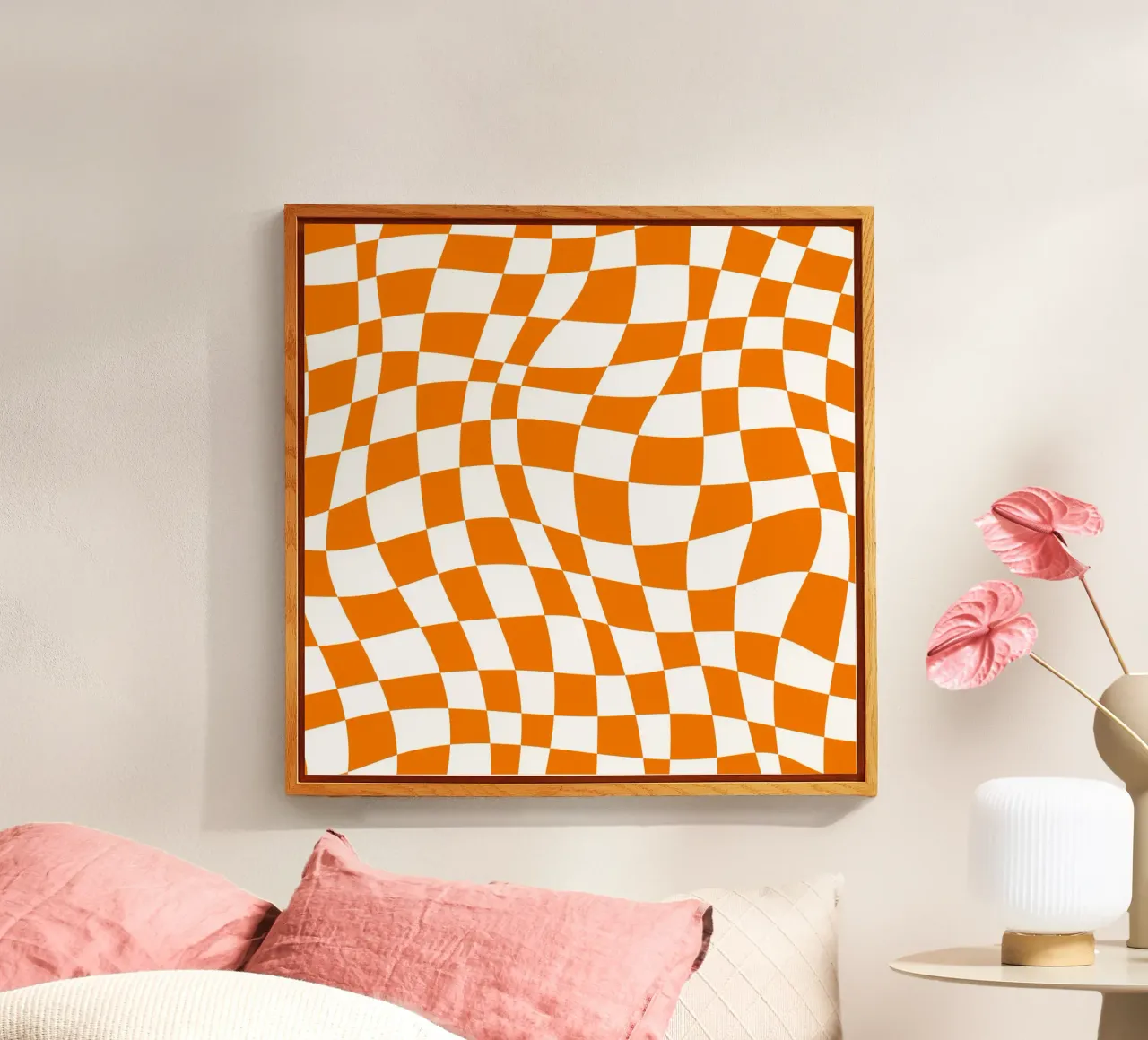 Wavy checker orange acrylic glass by Little Dean
