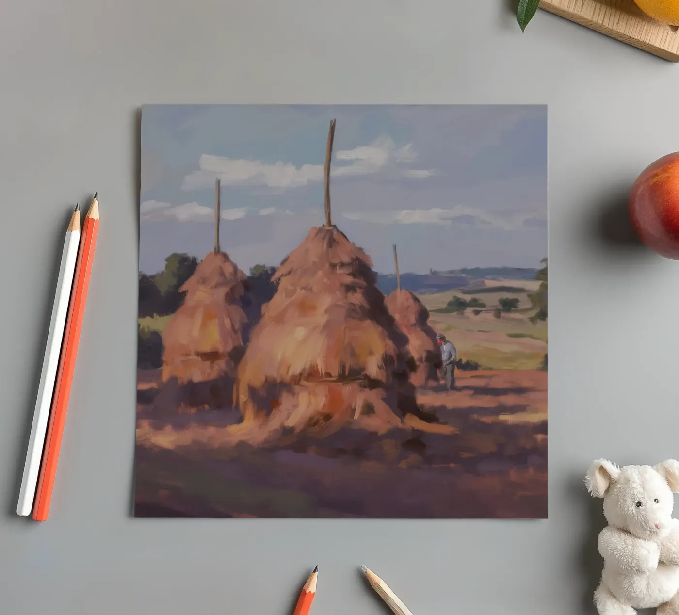 Twin Haystack Toil sticker sheet by Celestial Harmony