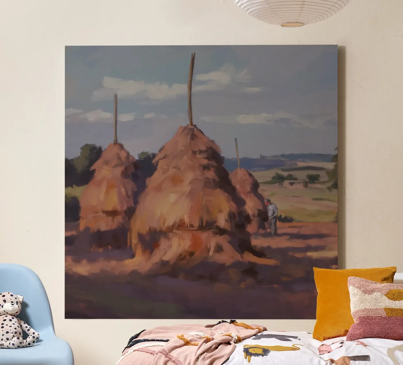 Twin Haystack Toil canvas by Celestial Harmony