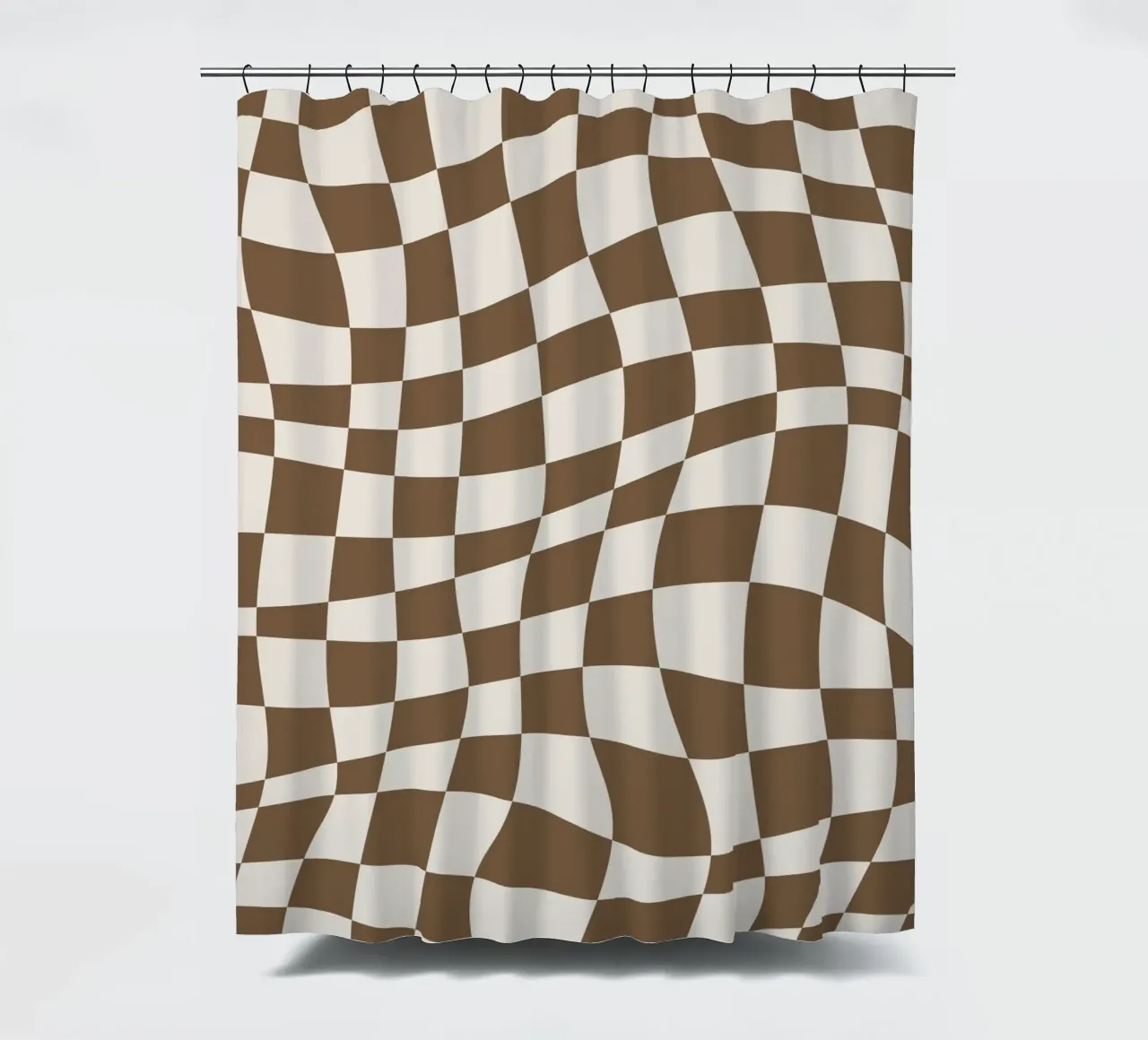 Damier ondulé brun rideau de douche de Little Dean