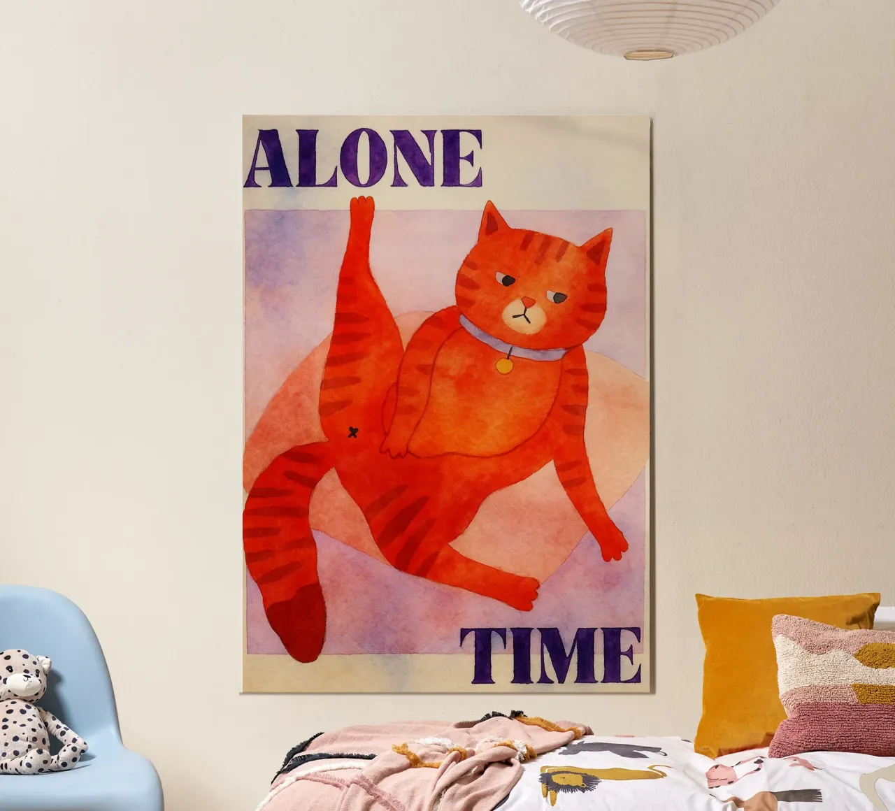 cat alone time retro art drawing hahnemühle by genzaa