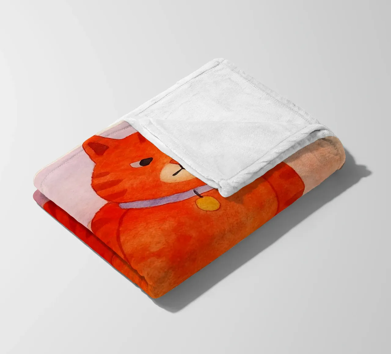 cat alone time retro art drawing fleece blanket by genzaa