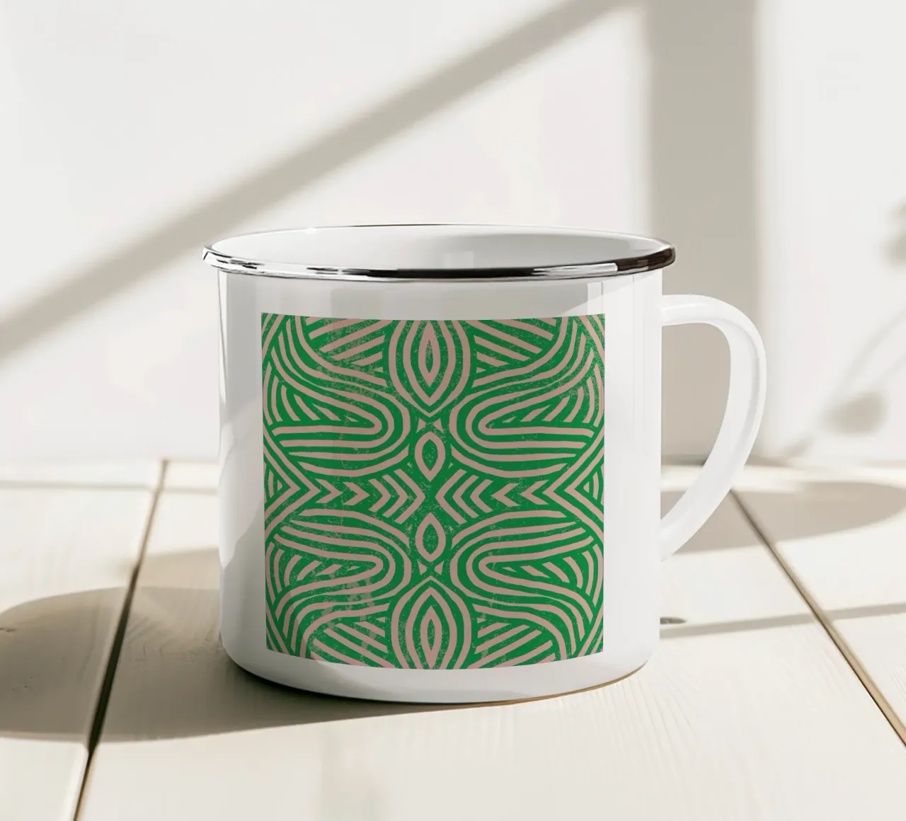 Modello simmetrico grunge 01 tazza in smalto da Little Dean