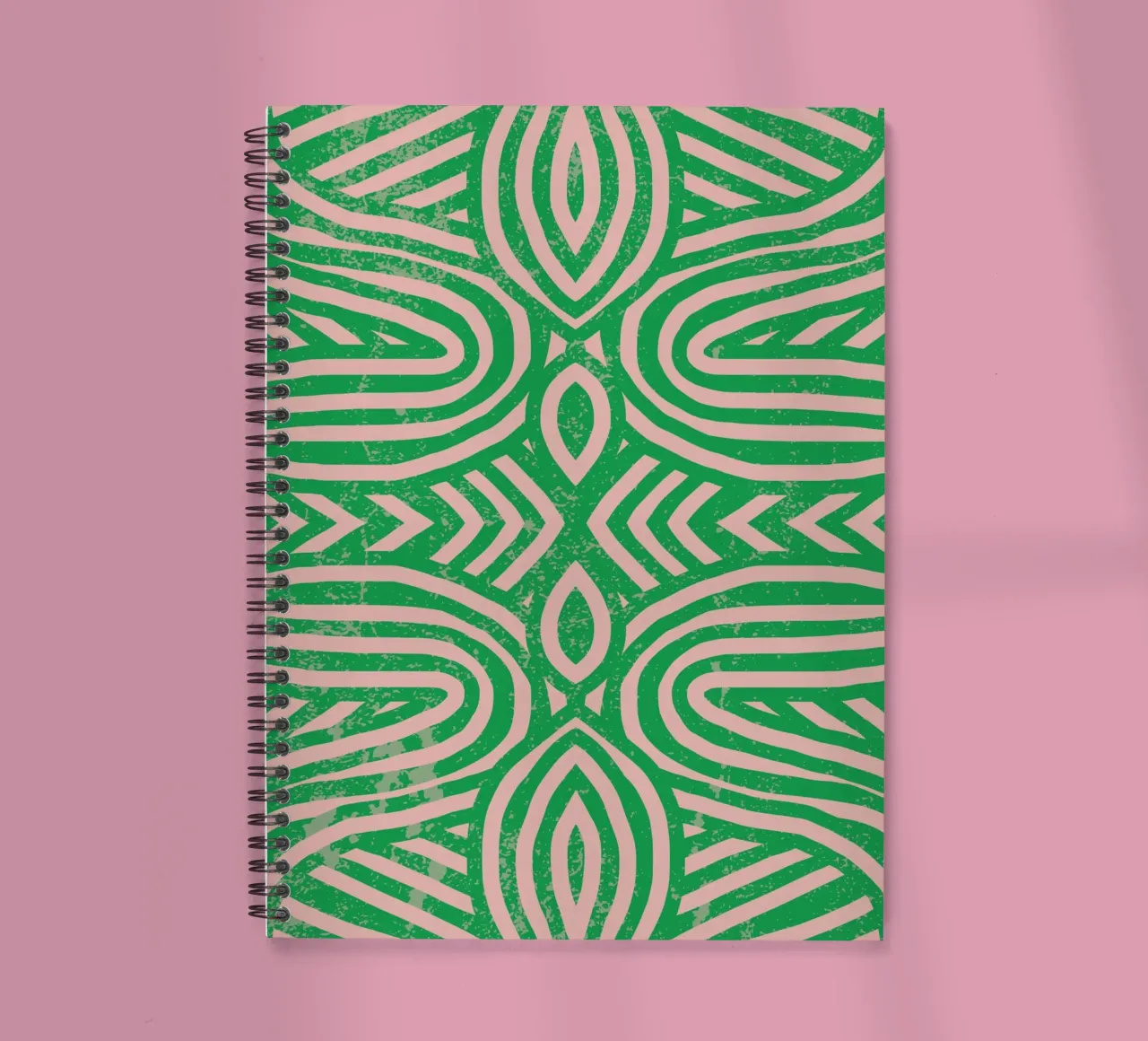 Grunge symmetrical pattern 01 spiral notebook by Little Dean